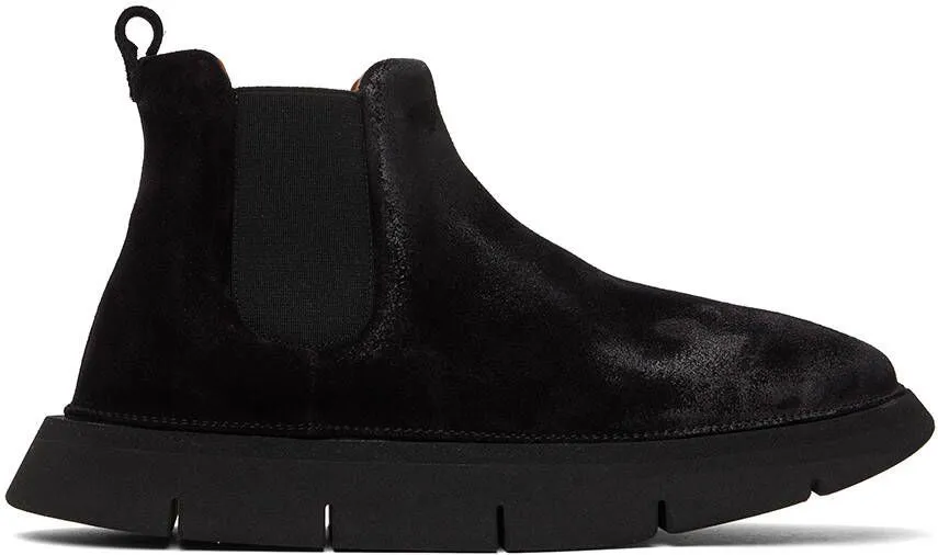 Marsèll Black Intagliata Suede Ankle Boots