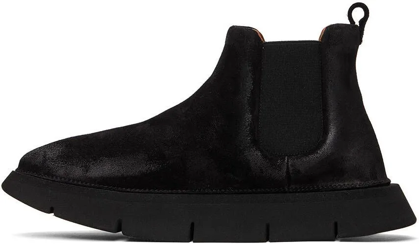 Marsèll Black Intagliata Suede Ankle Boots