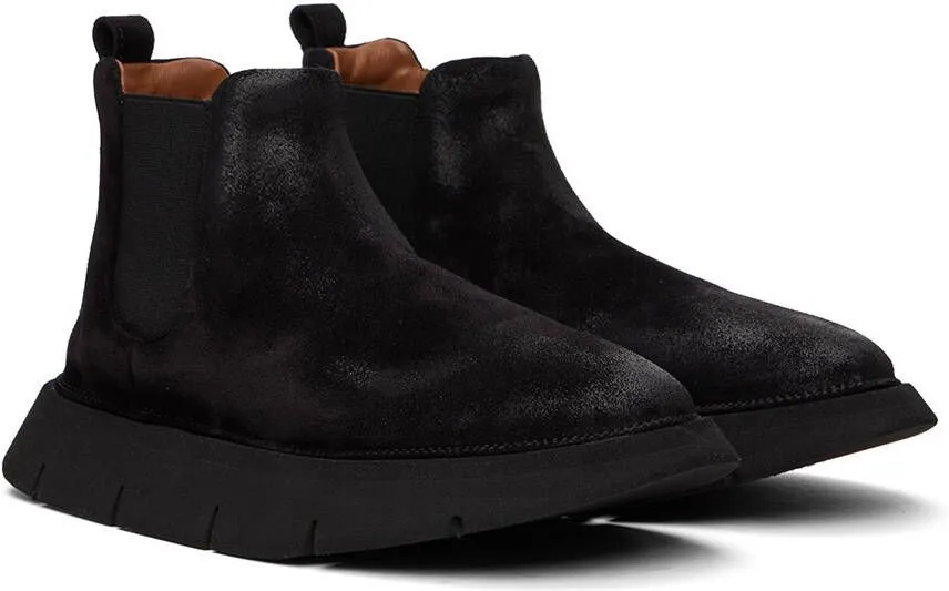 Marsèll Black Intagliata Suede Ankle Boots