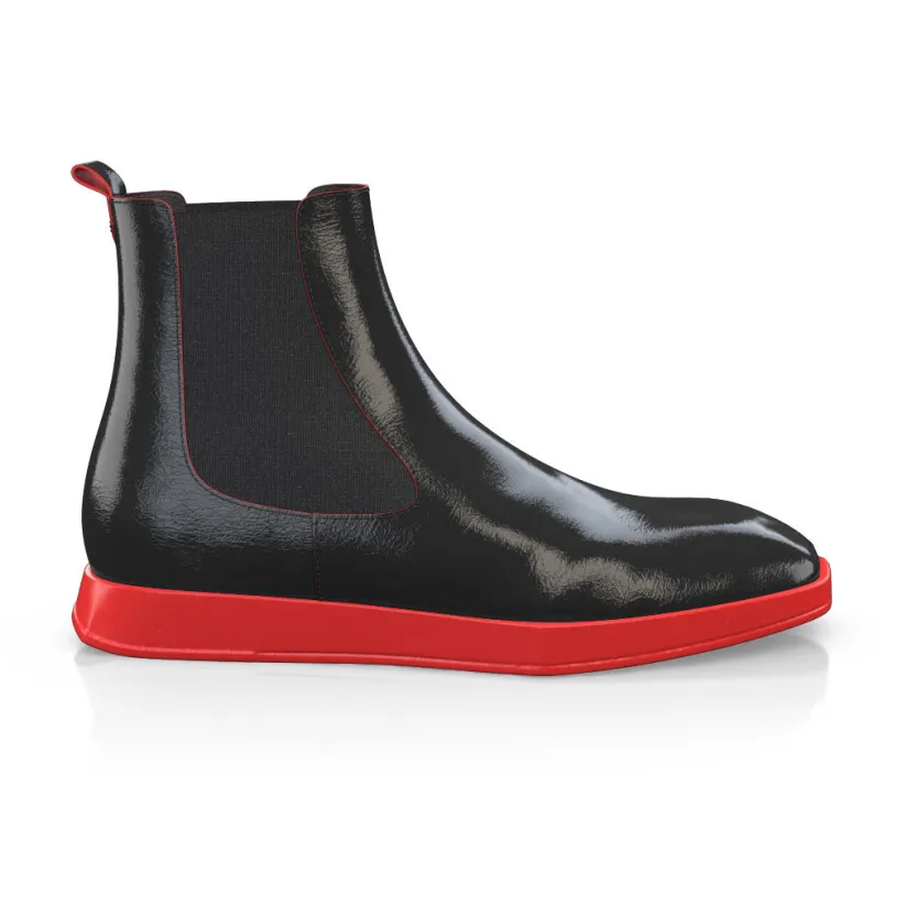 Men`s Square Toe Flat Ankle Boots 12053