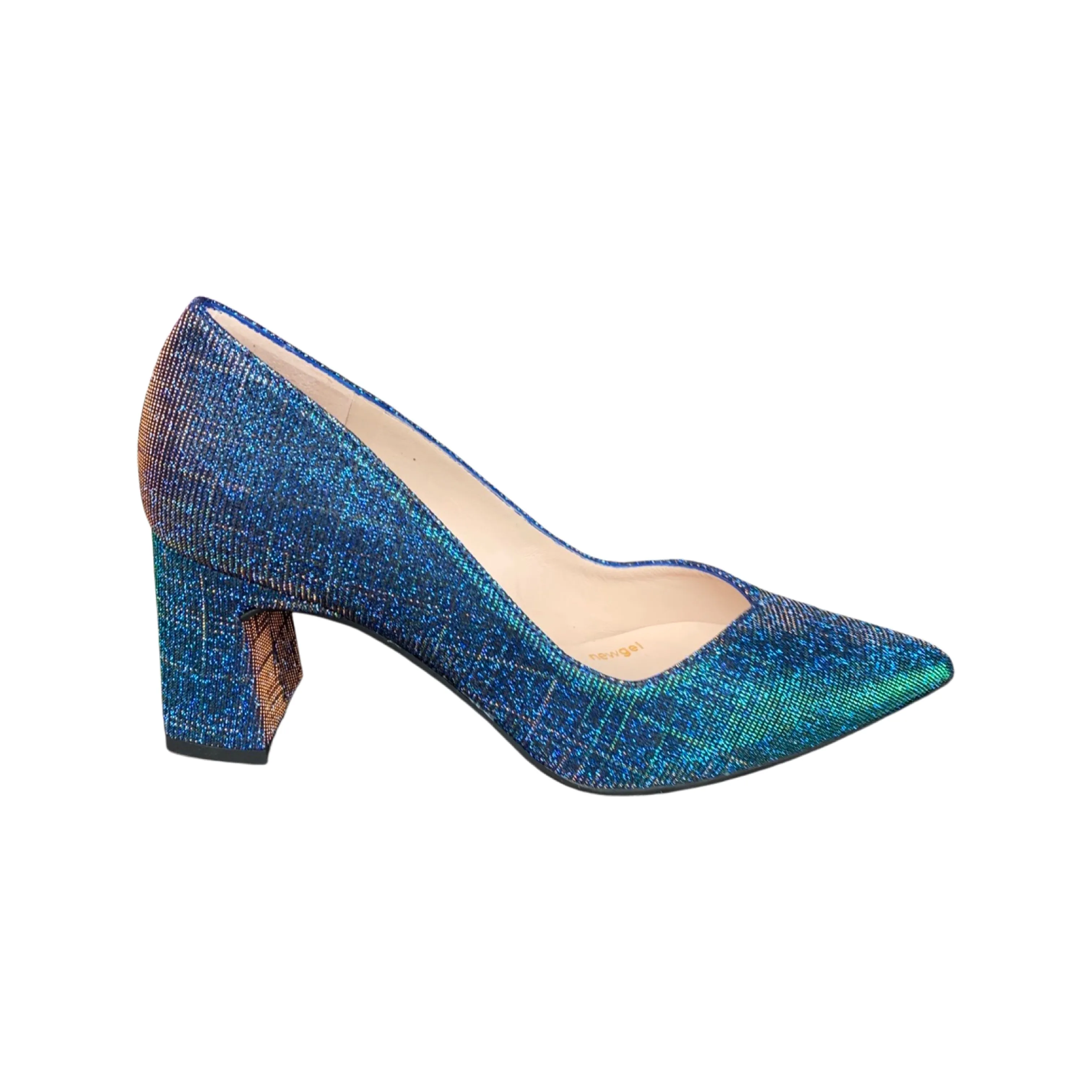 Mili Te Navy Multi Shimmer Block Heel Pump