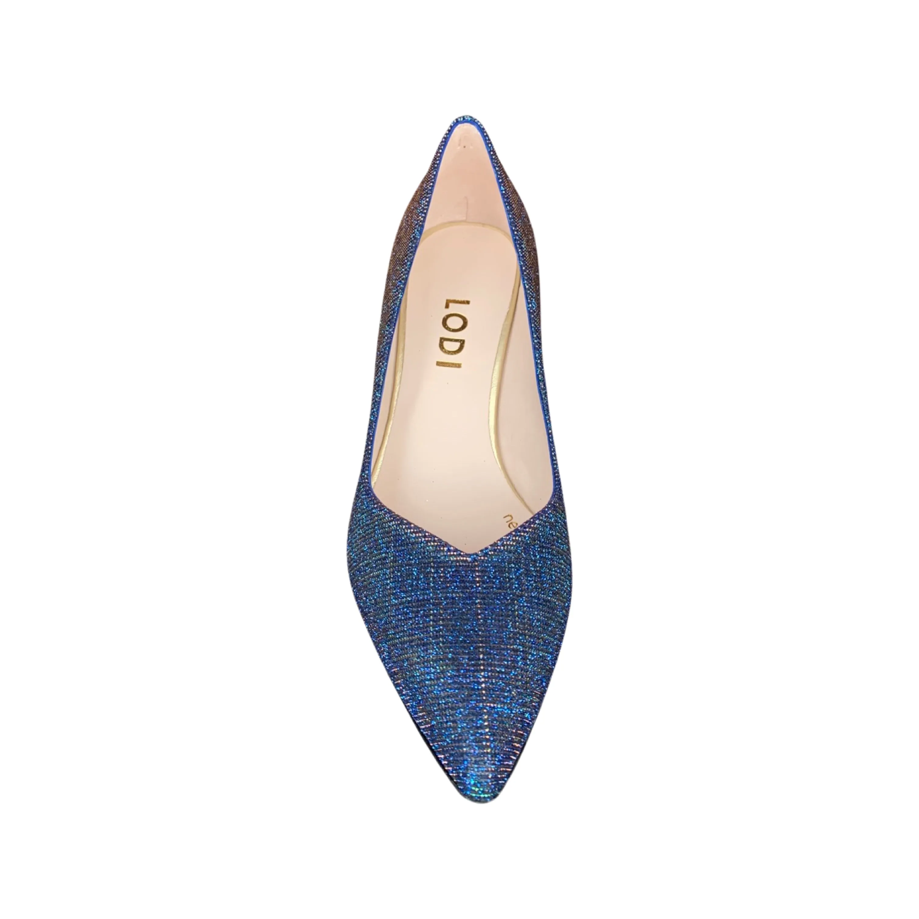 Mili Te Navy Multi Shimmer Block Heel Pump