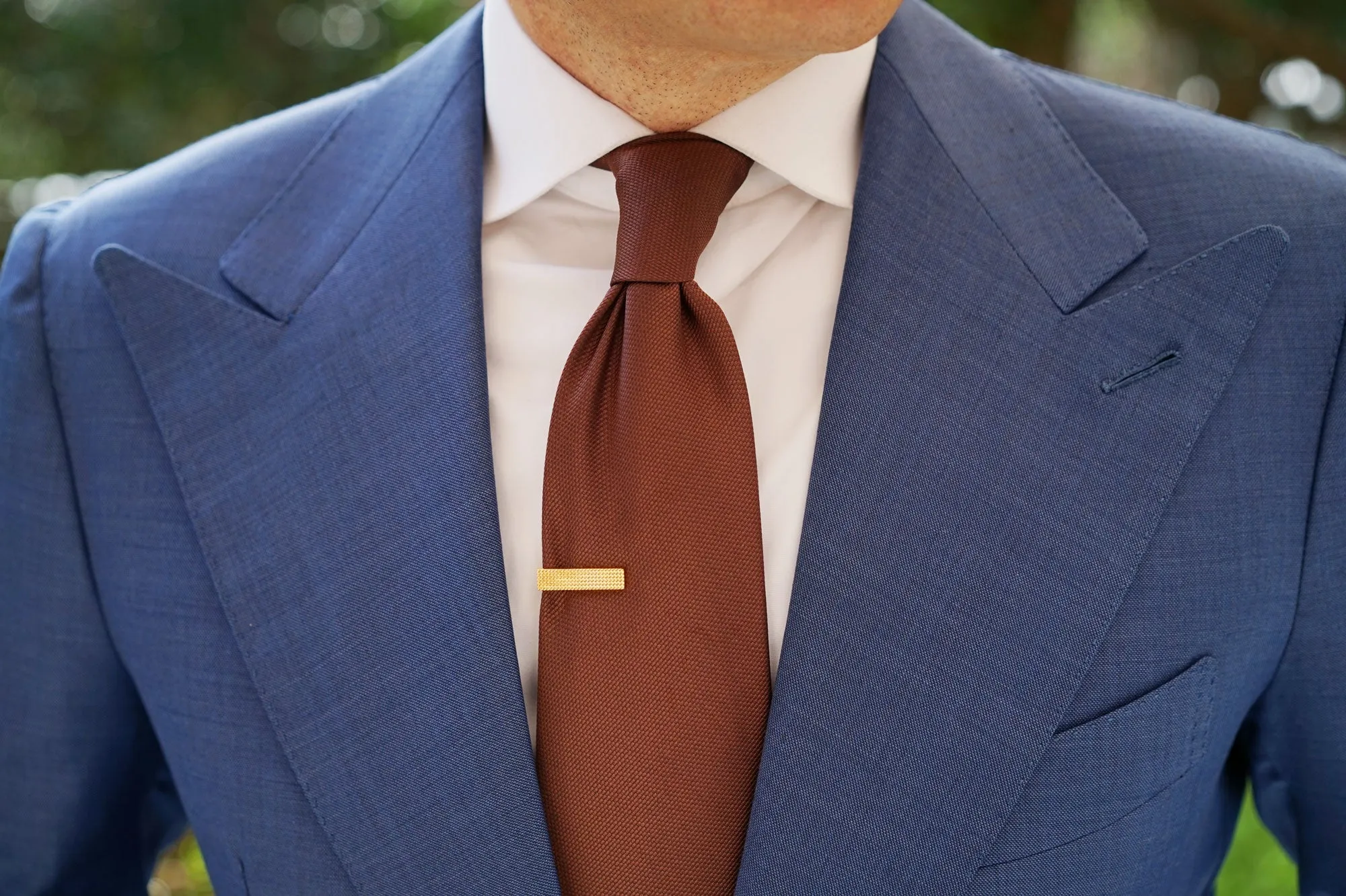 Mini Studded Gold Skinny Tie Bar