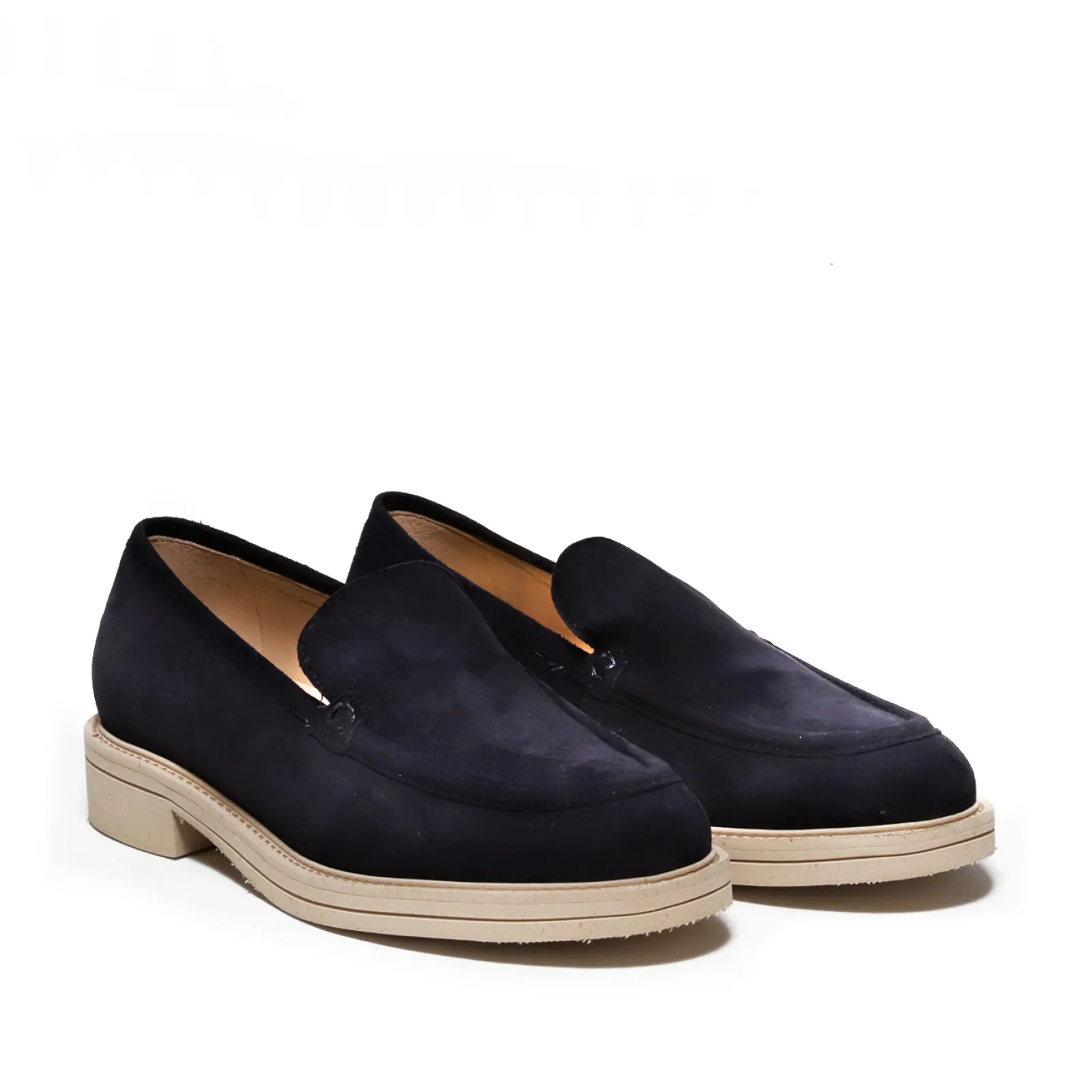 Mocassino liscio in suede blu