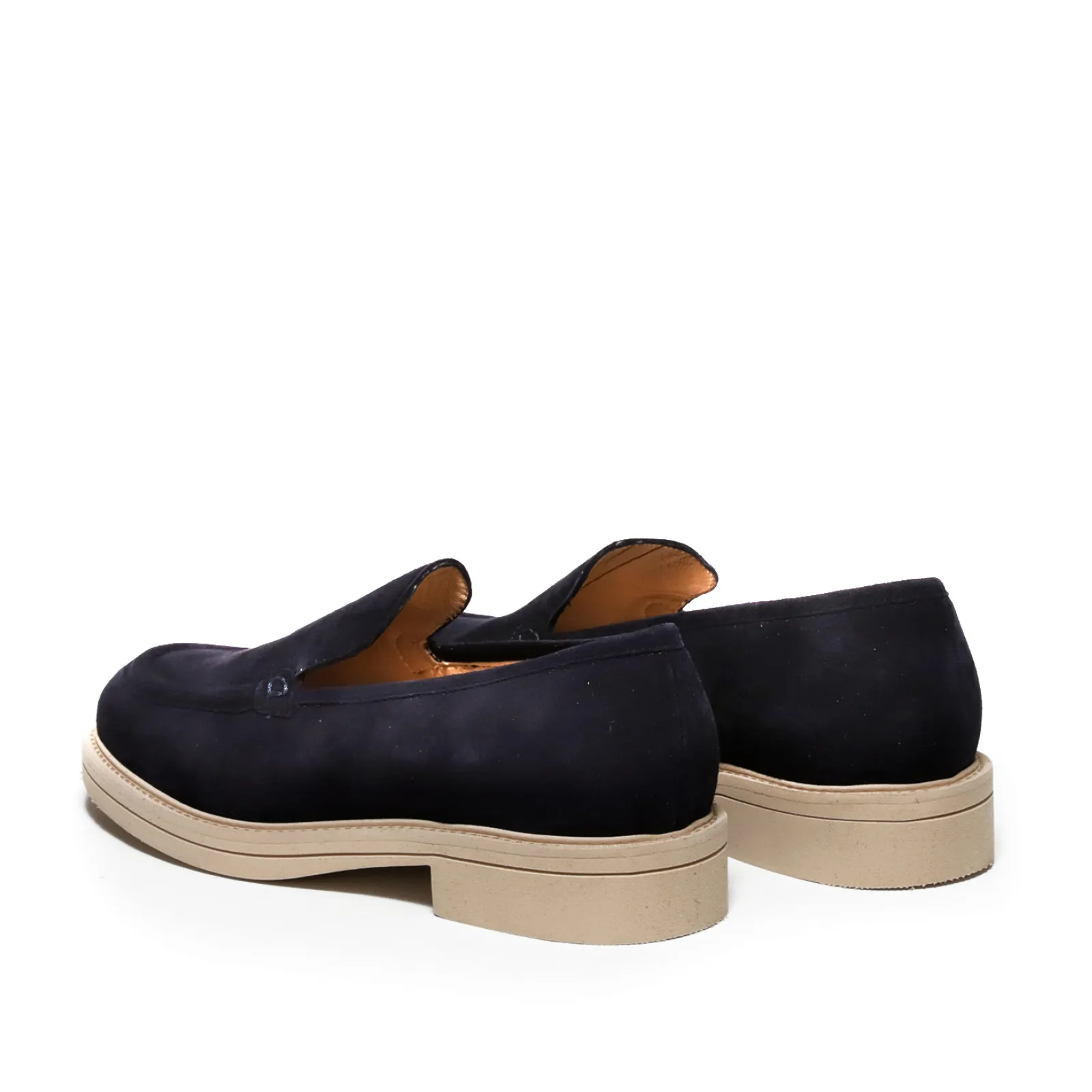 Mocassino liscio in suede blu