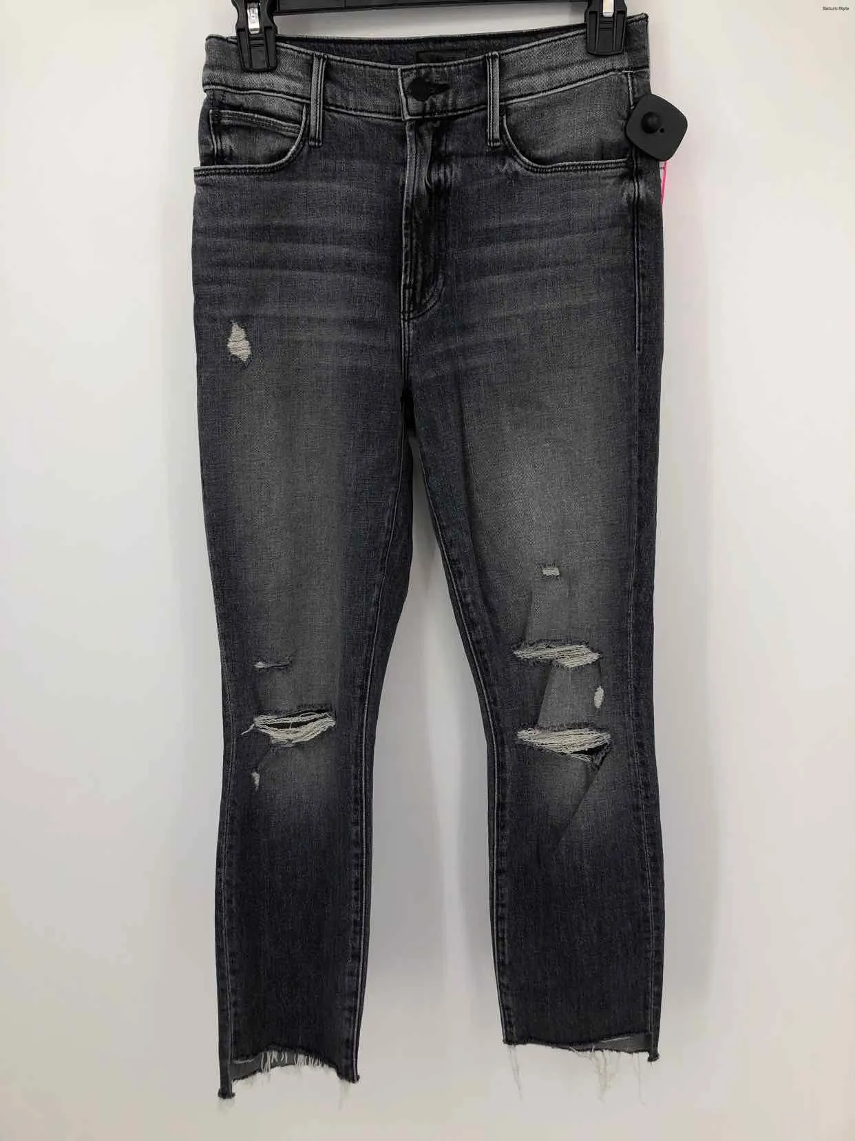 MOTHER Charcoal Distressed High Rise Skinny Size SMALL (S) Jeans