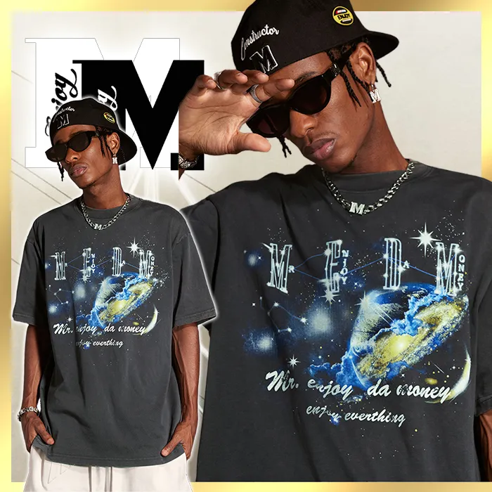 MR. ENJOY DA MONEY  |Crew Neck Unisex Blended Fabrics Street Style Cotton