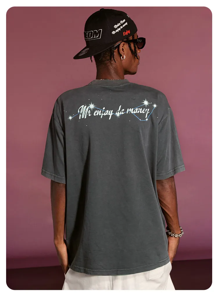 MR. ENJOY DA MONEY  |Crew Neck Unisex Blended Fabrics Street Style Cotton