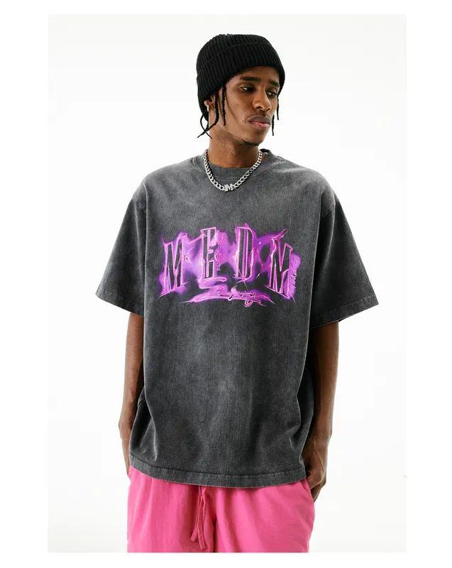 MR. ENJOY DA MONEY  |Unisex Street Style Bi-color Cotton Short Sleeves Oversized