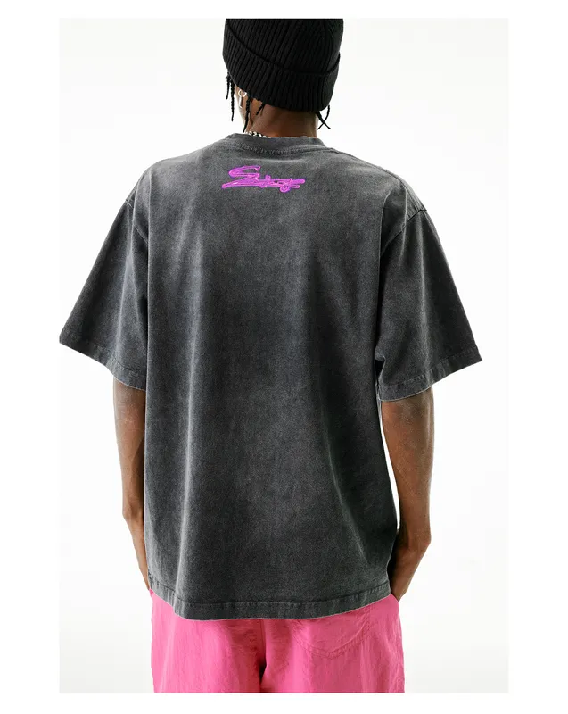 MR. ENJOY DA MONEY  |Unisex Street Style Bi-color Cotton Short Sleeves Oversized