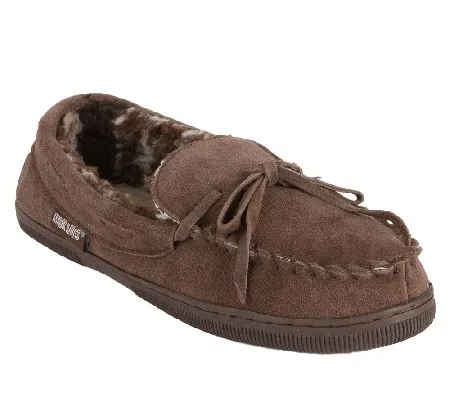 MUK LUKS Men's Printed Berber Suede Moccasins