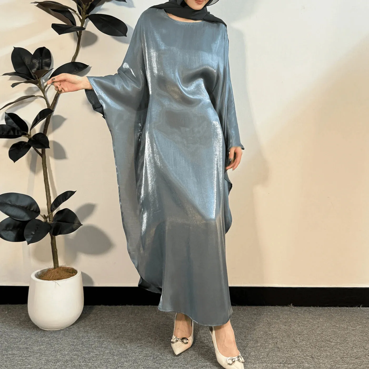 Muslim Abaya Loose Maxi Dresses Women Muslim Casual Solid Robe