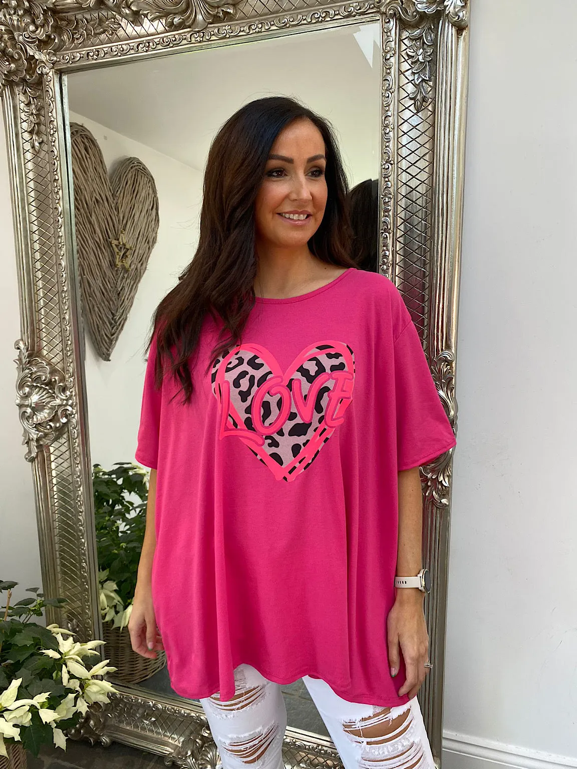 Neon Leopard Heart Top Meeka