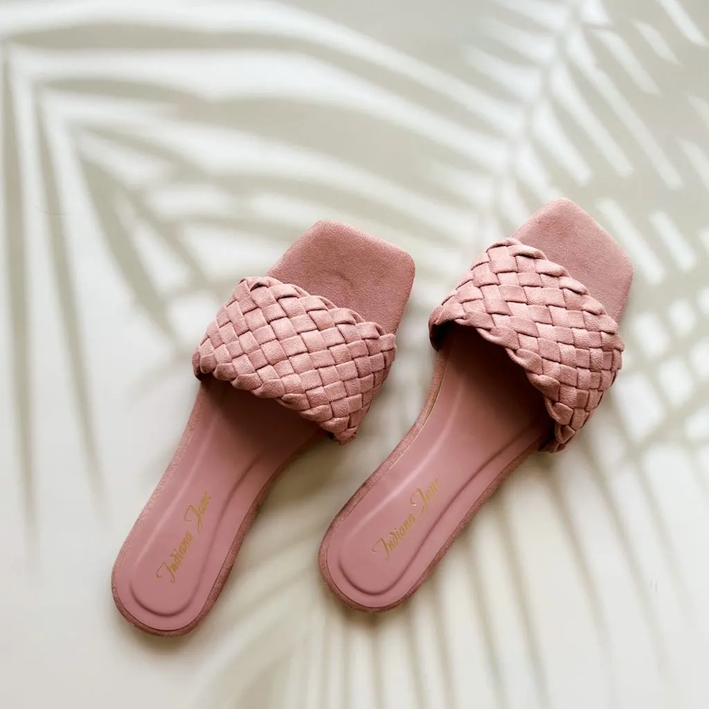 ONYX Suede Braided Flat Slides