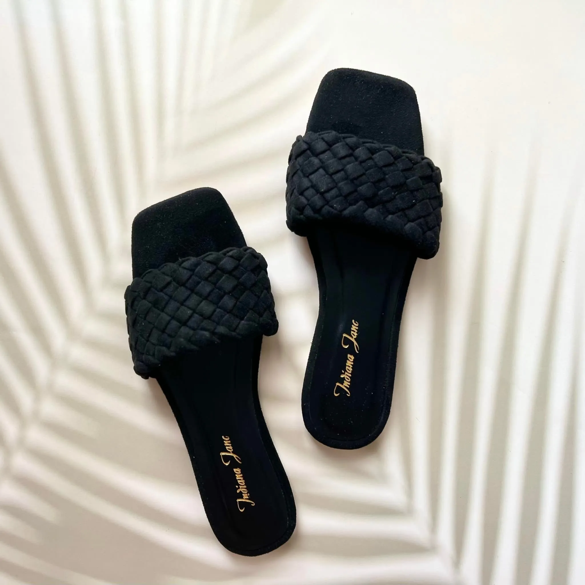 ONYX Suede Braided Flat Slides