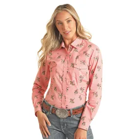 Panhandle Women's Rose Rider Print Long Sleeve