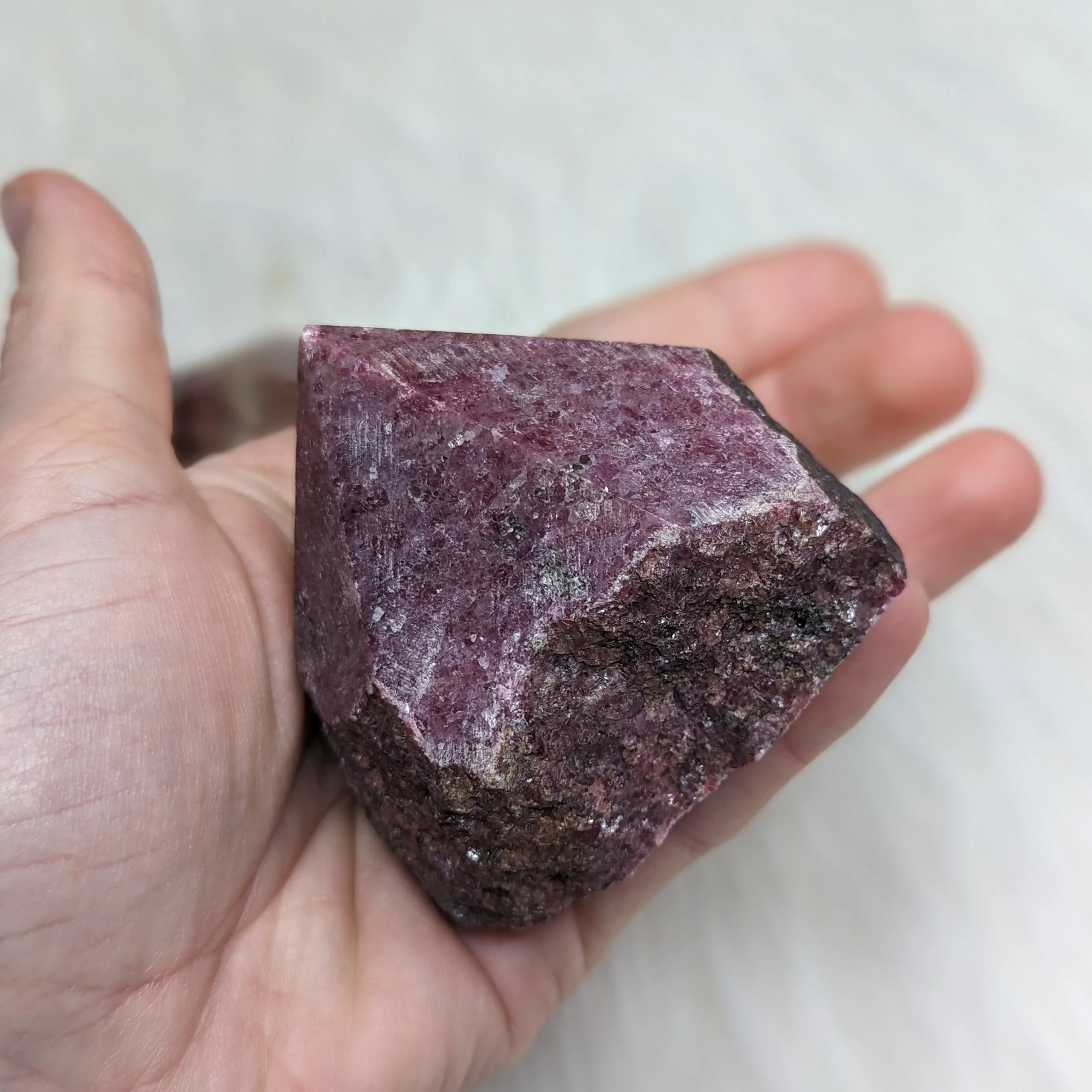 Pink Rhodonite Polished Point Carving ~ 6 sides