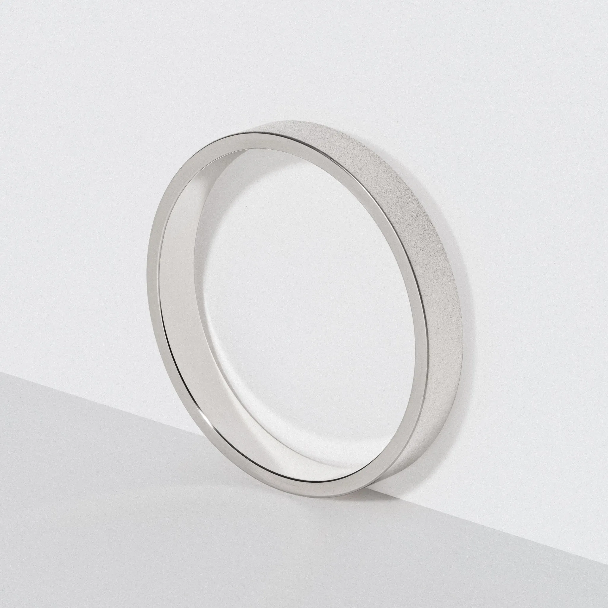 Platinum Flat Wedding Band - Matte 3mm