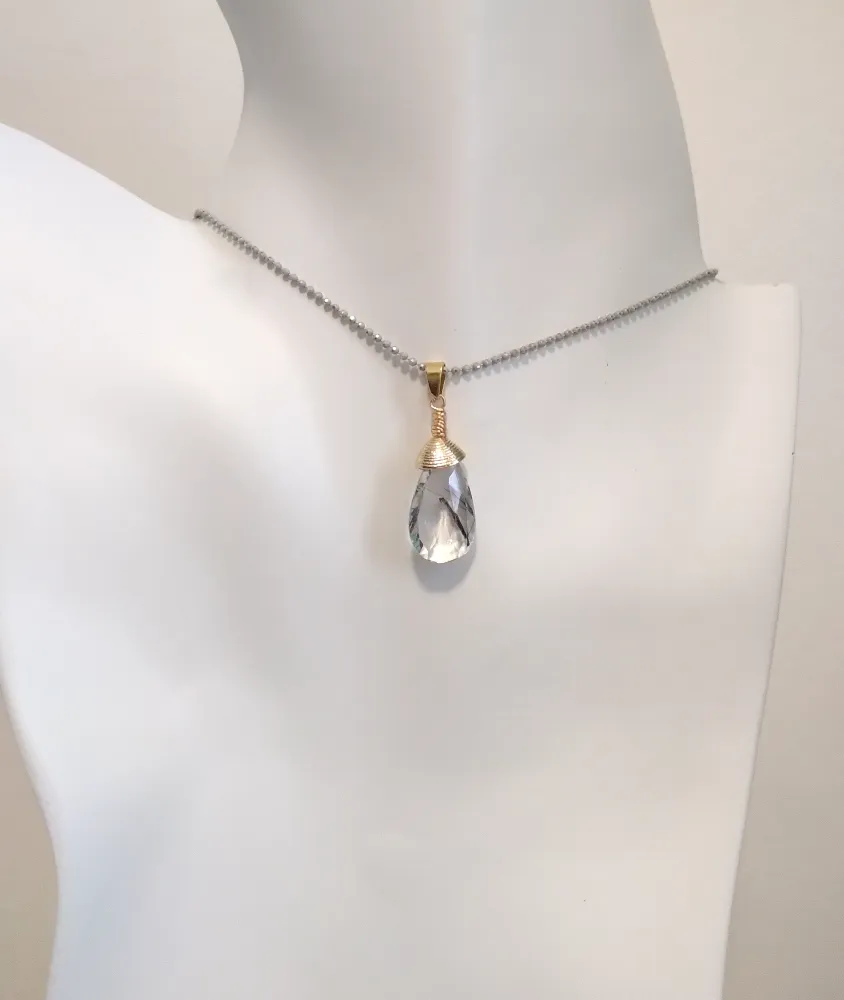 Polly Chain Single Gem Drop Pendant