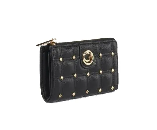 PORTAFOGLIO GAUDì DONNA WALLET SMALL MATELASSE' CON BORCHIE BLACK V3AI-11285_V0001