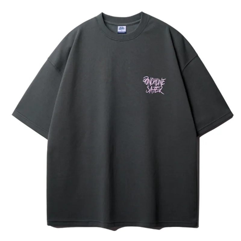 PUNCHLINE  |Unisex Street Style Cotton Oversized Logo T-Shirts