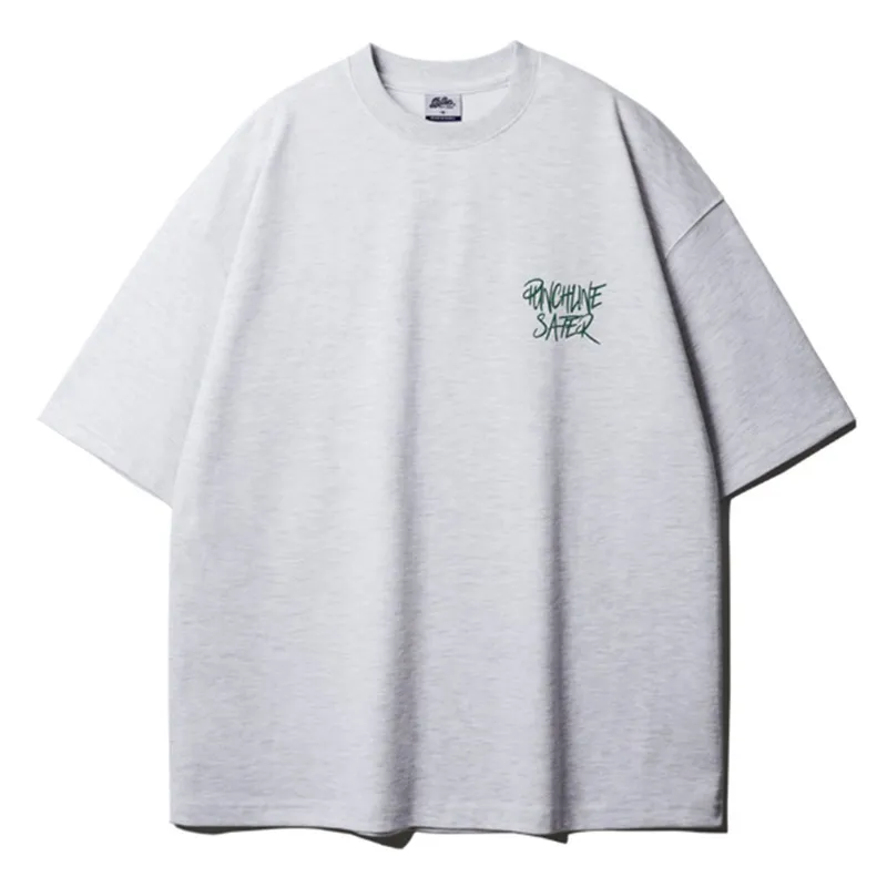 PUNCHLINE  |Unisex Street Style Cotton Oversized Logo T-Shirts