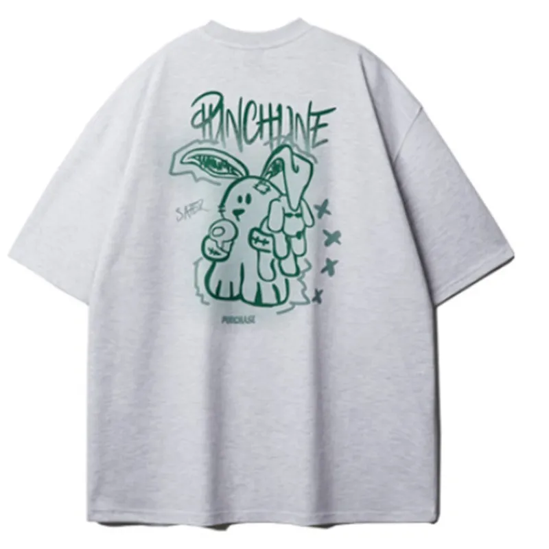 PUNCHLINE  |Unisex Street Style Cotton Oversized Logo T-Shirts