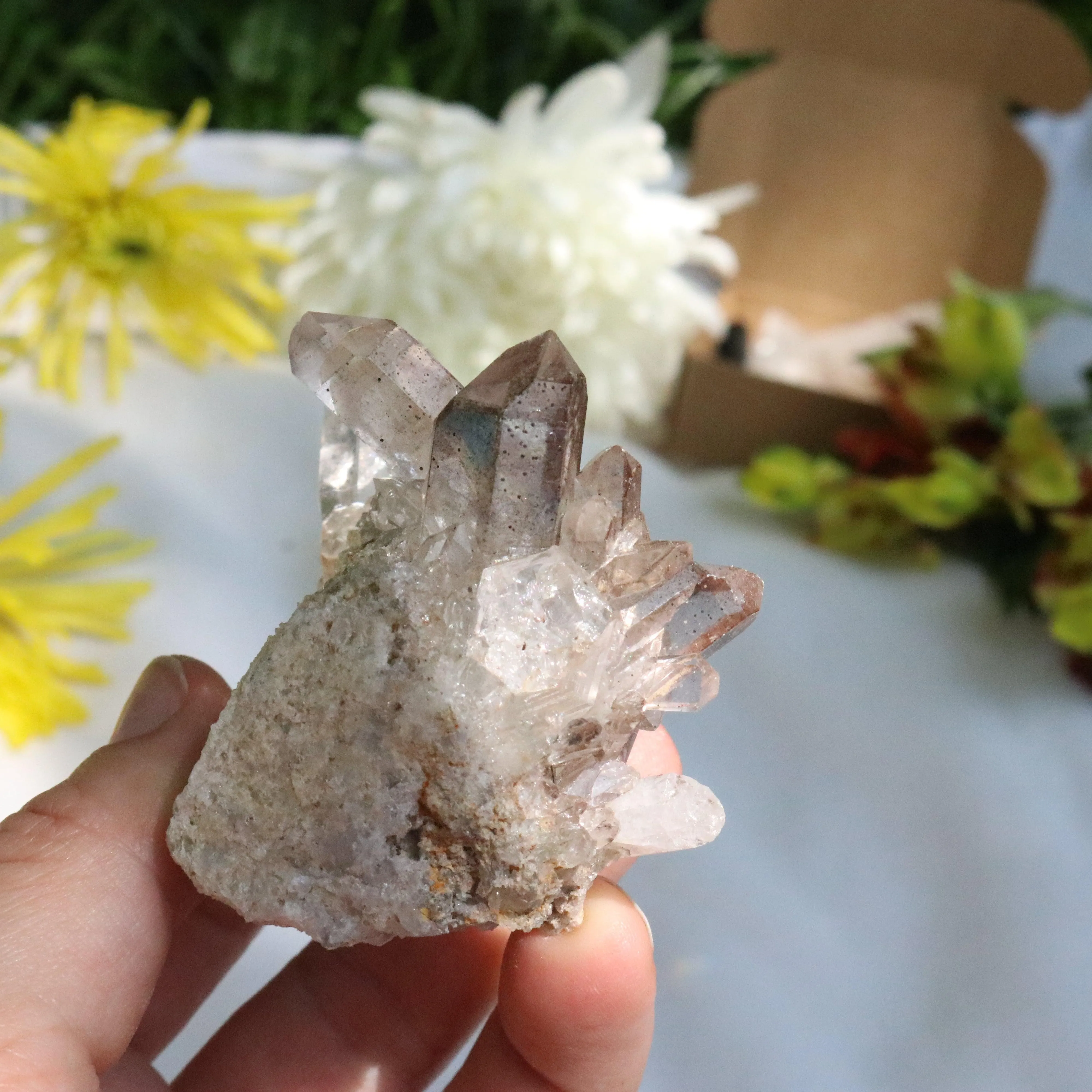 Quartz Cluster from Brazil ~ Gemmy and Earthy Vibes