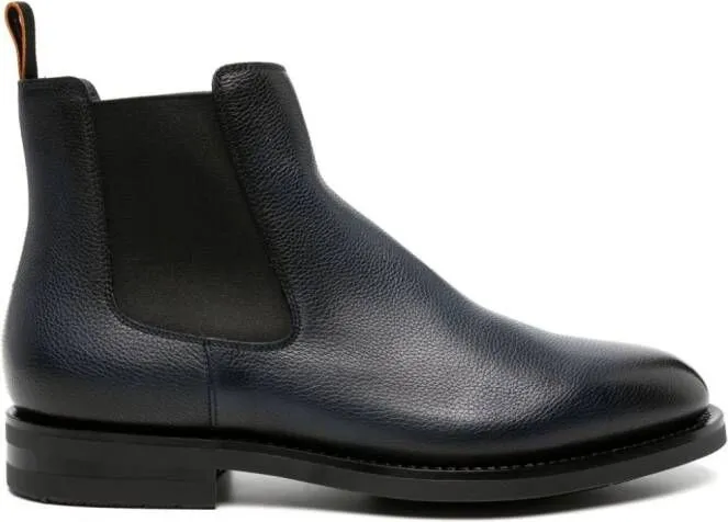 Santoni leather chelsea boots Blue