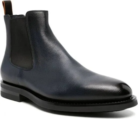 Santoni leather chelsea boots Blue