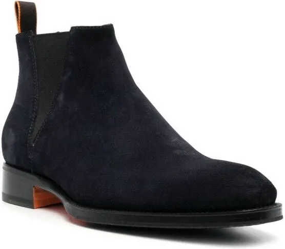 Santoni suede ankle boots Blue