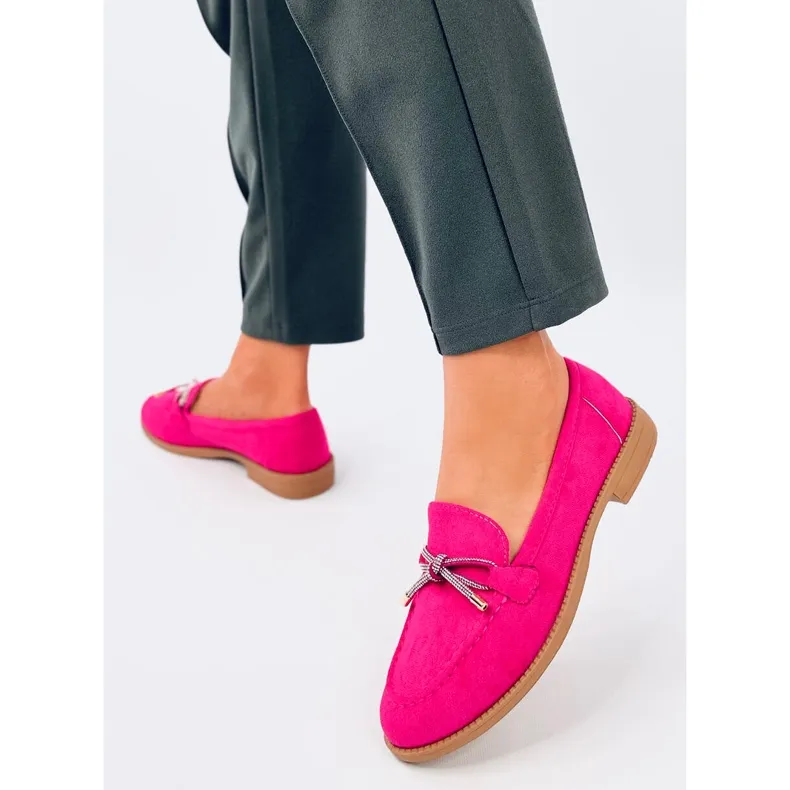 Saras Fuchsia women's suede moccasins pink