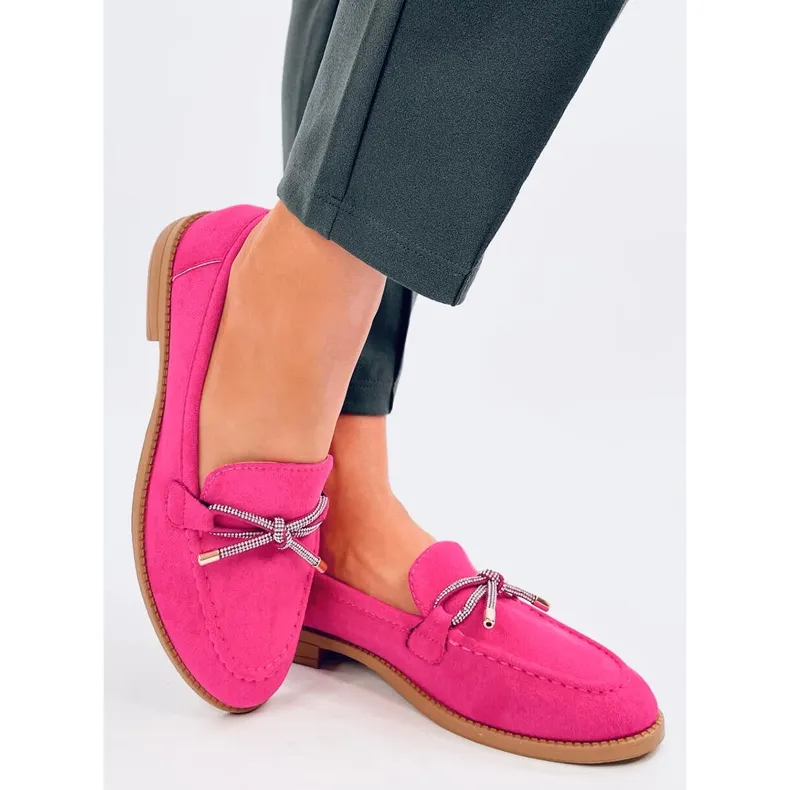 Saras Fuchsia women's suede moccasins pink