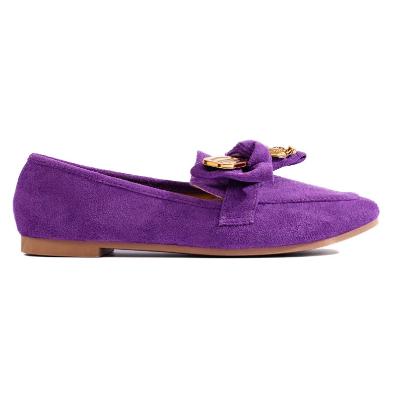 Shelovet women's purple suede moccasins violet