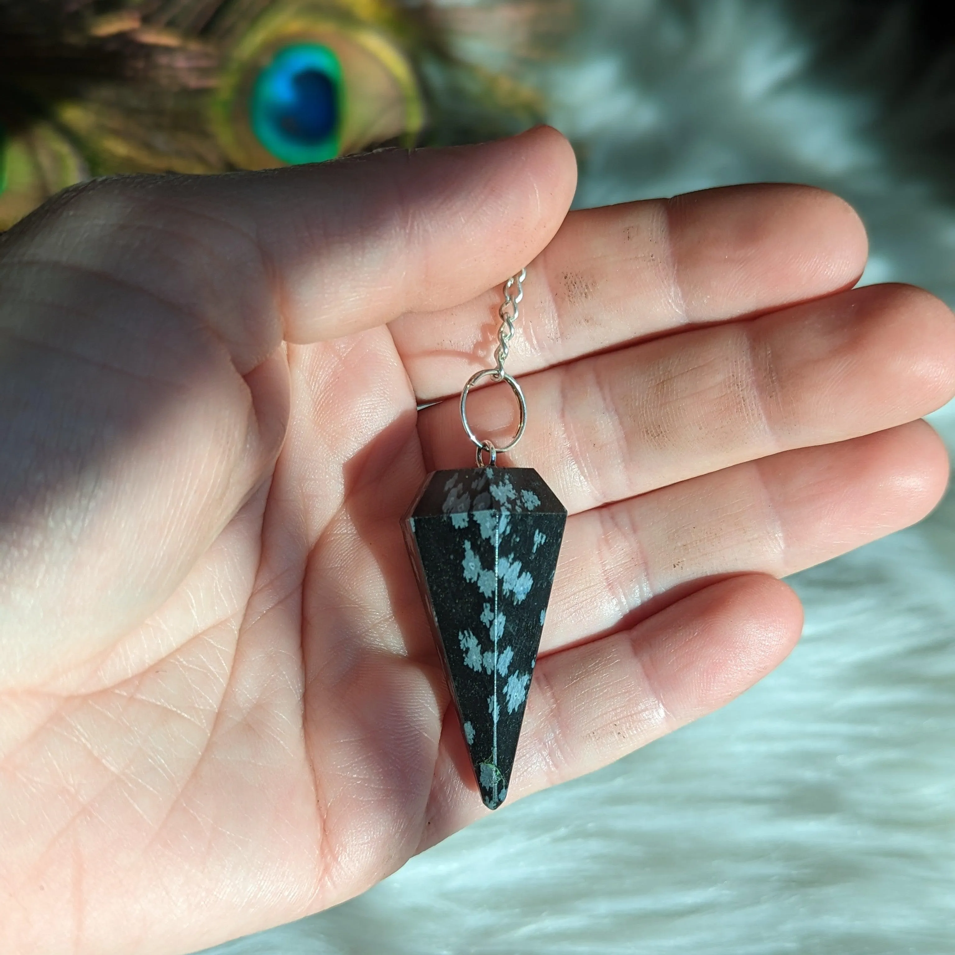 Snowflake Obsidian Pendulum