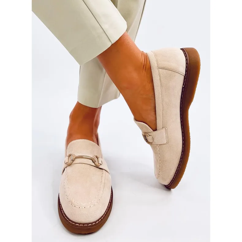 States Beige women's suede moccasins