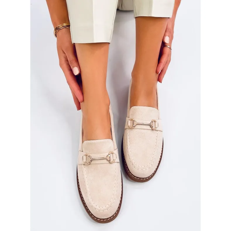 States Beige women's suede moccasins