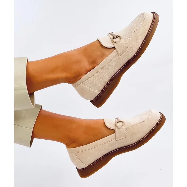 States Beige women's suede moccasins