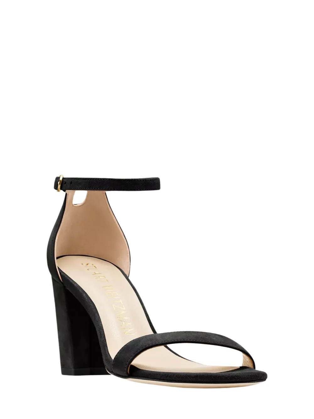 Stuart Weitzman Nudistcurve 75 Block Heel in Black