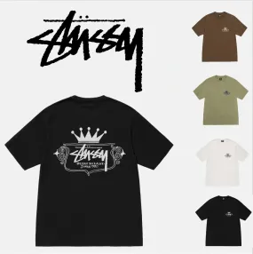 STUSSY  |Street Style Short Sleeves Oversized Logo Skater Style