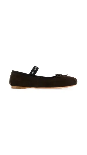 Suede Ballerinas - Dark Brown