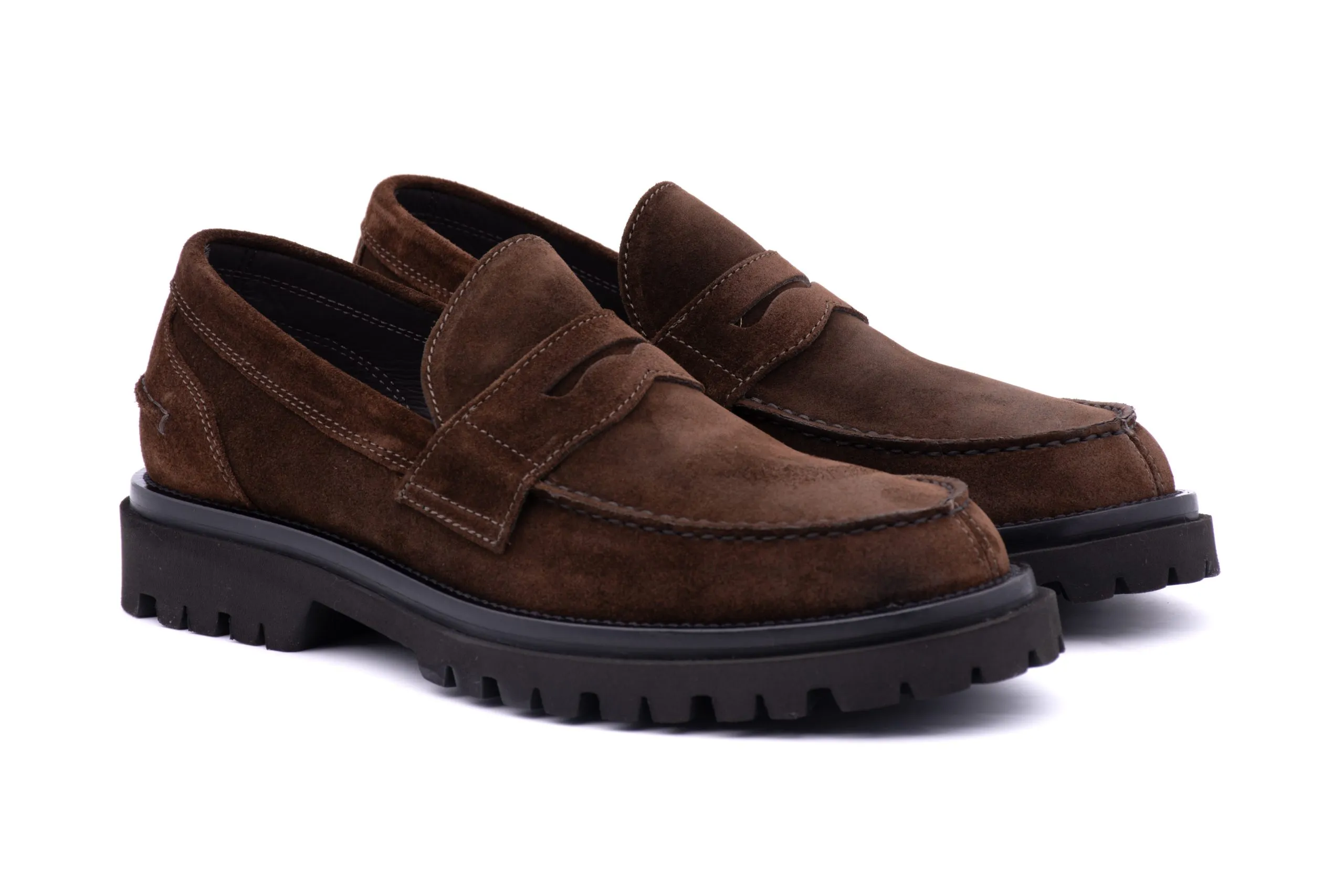 Suede Loafer on Tank Sole