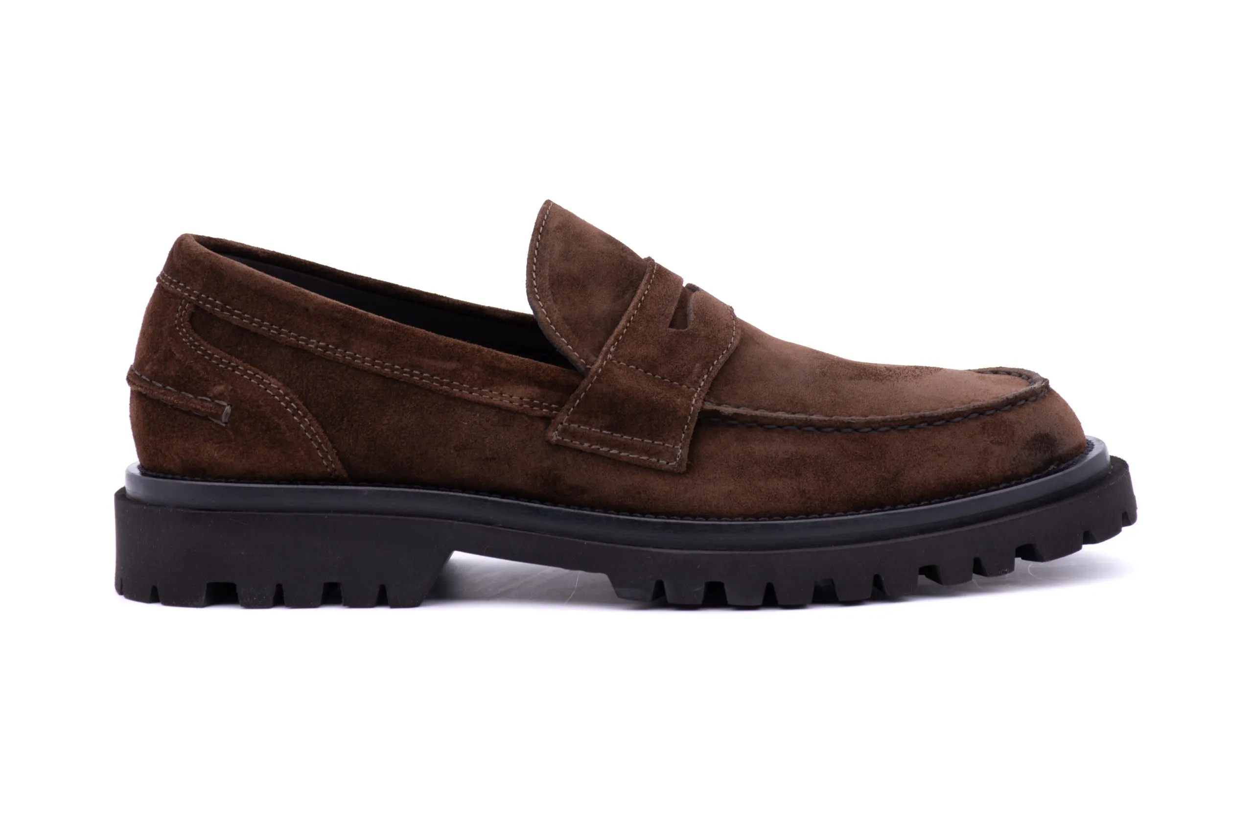 Suede Loafer on Tank Sole