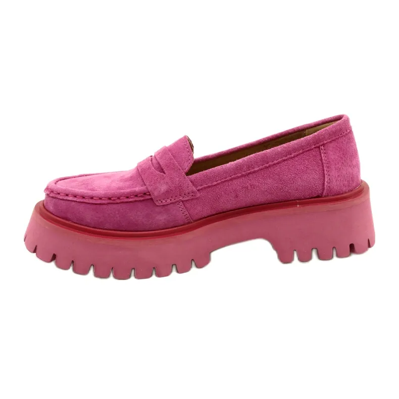 Suede moccasins Filippo DP4586/23 FH Fuchsia pink