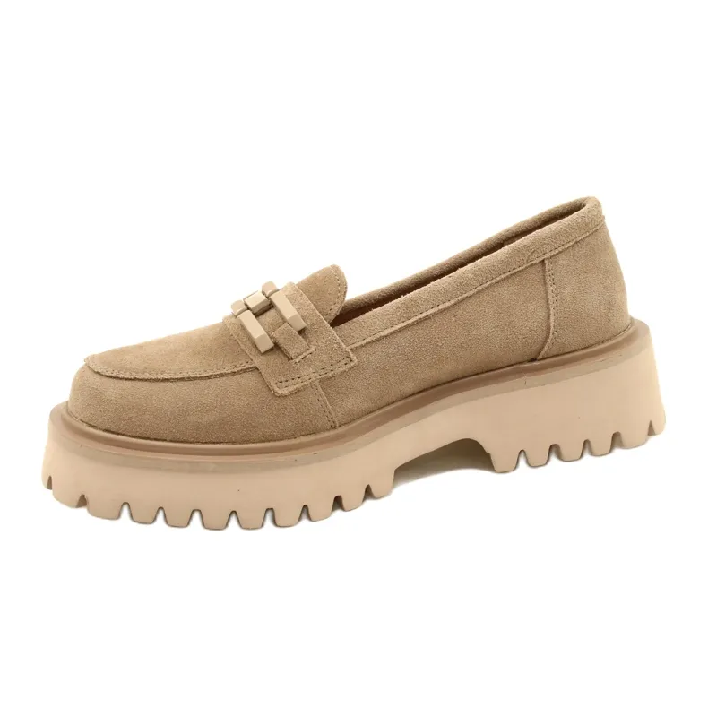 Suede moccasins Filippo DP4792/23 BE beige