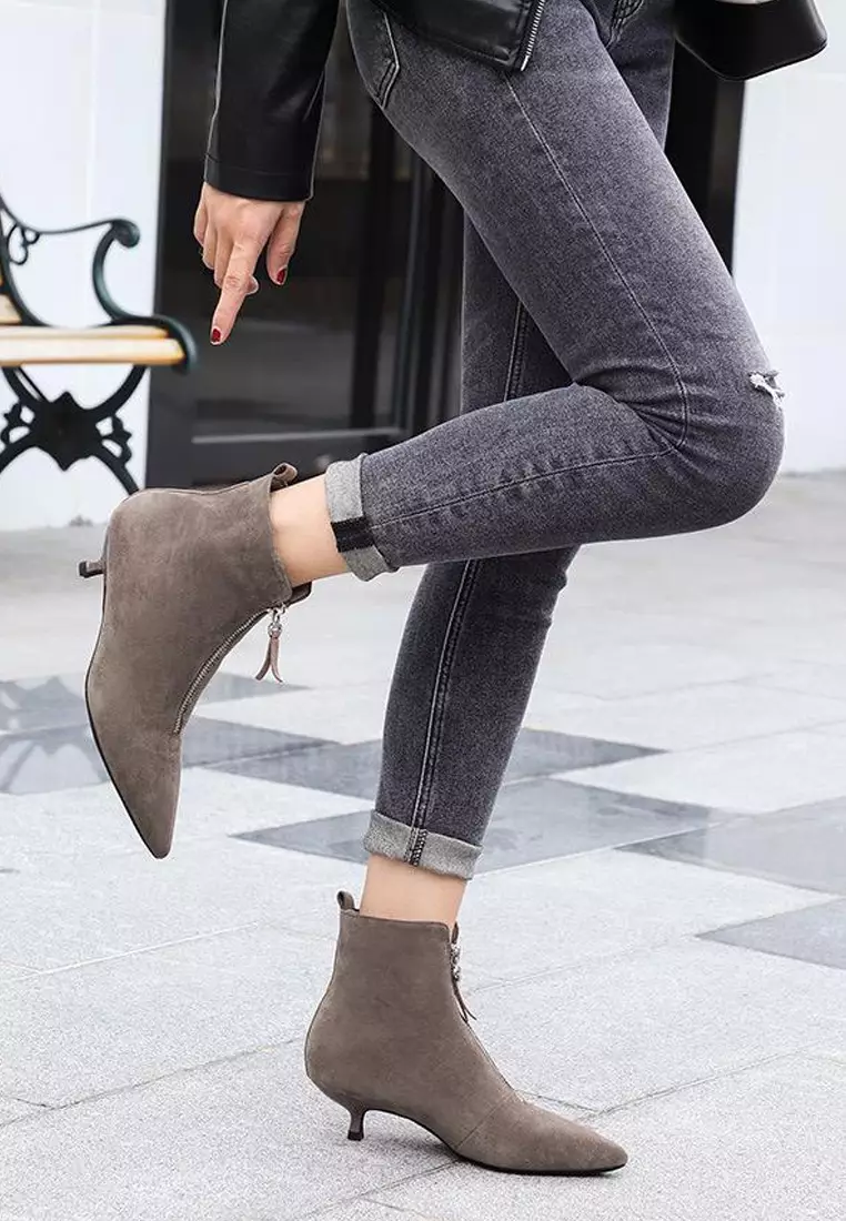 Synthetic Suede Ankle Boots 1592-5