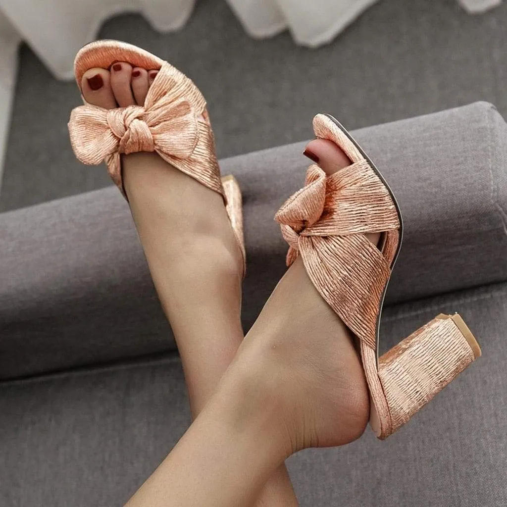 Tasha Gold Bow Sandal