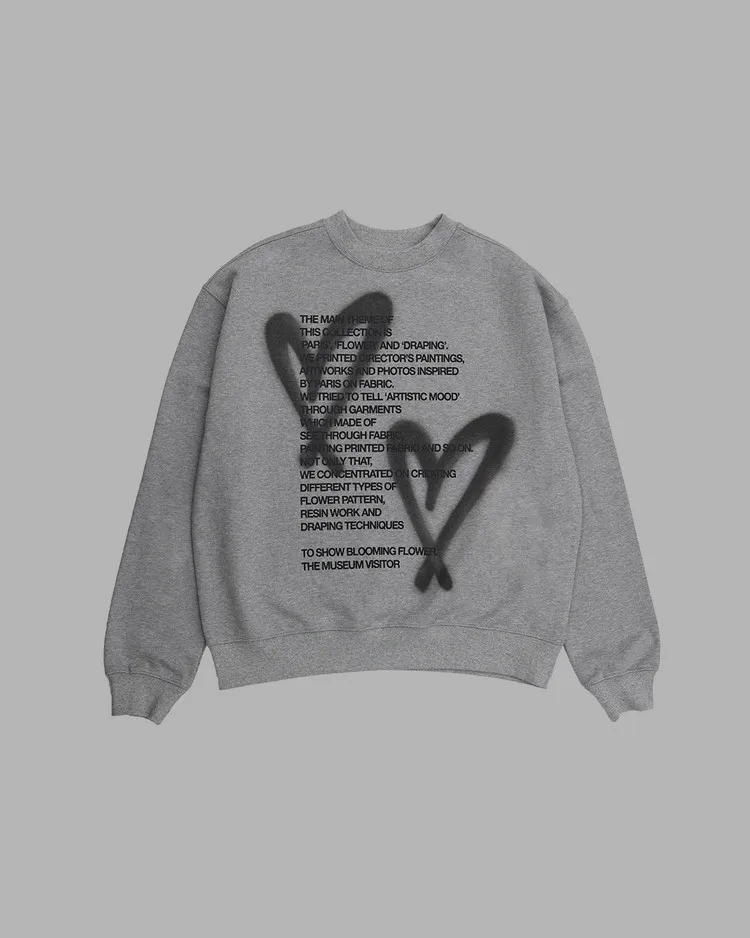 THE MUSEUM VISITOR  |Heart Unisex Street Style Long Sleeves Oversized Logo