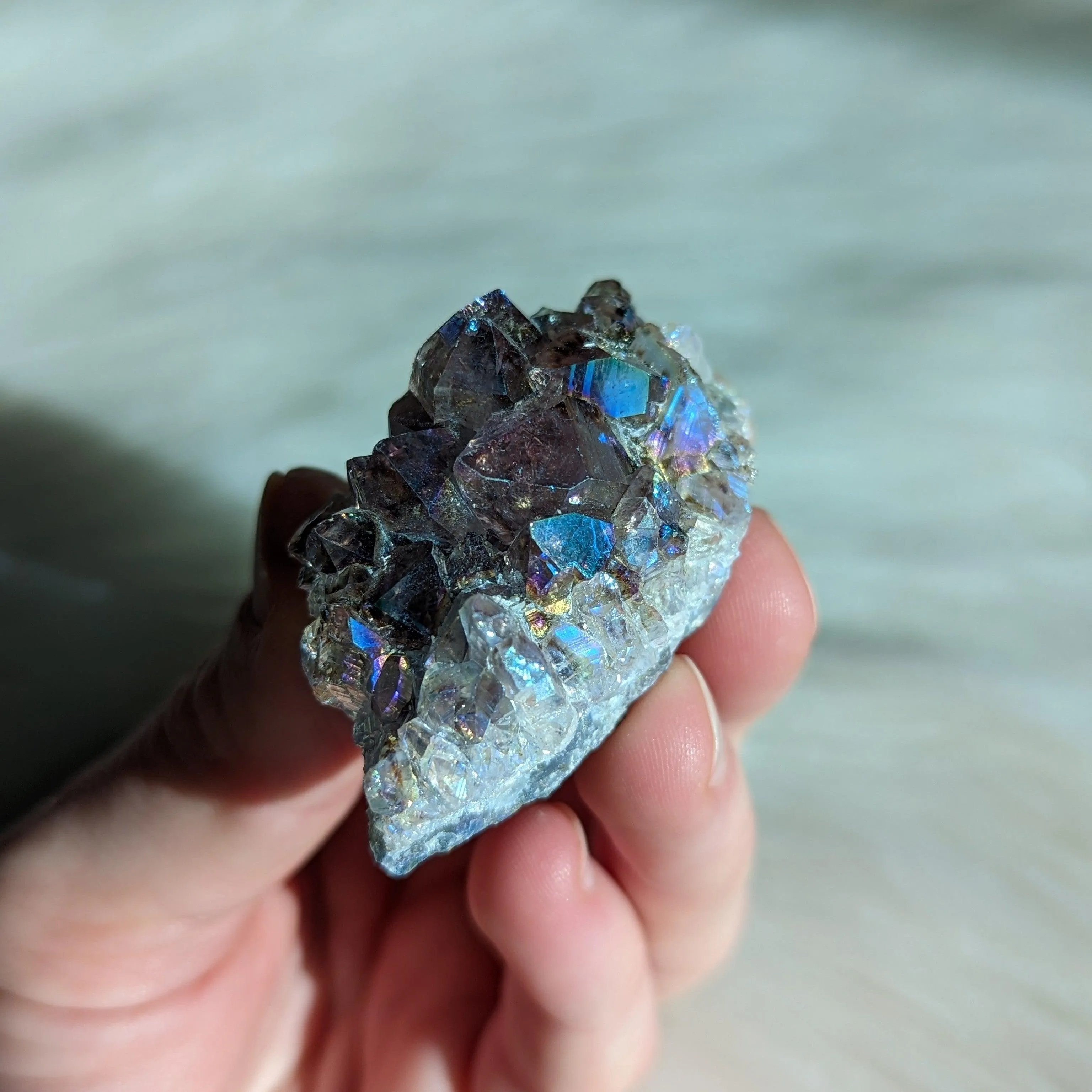 Titanium Rainbow Aura Amethyst Cluster #3 ~ Vibrant and Energetic