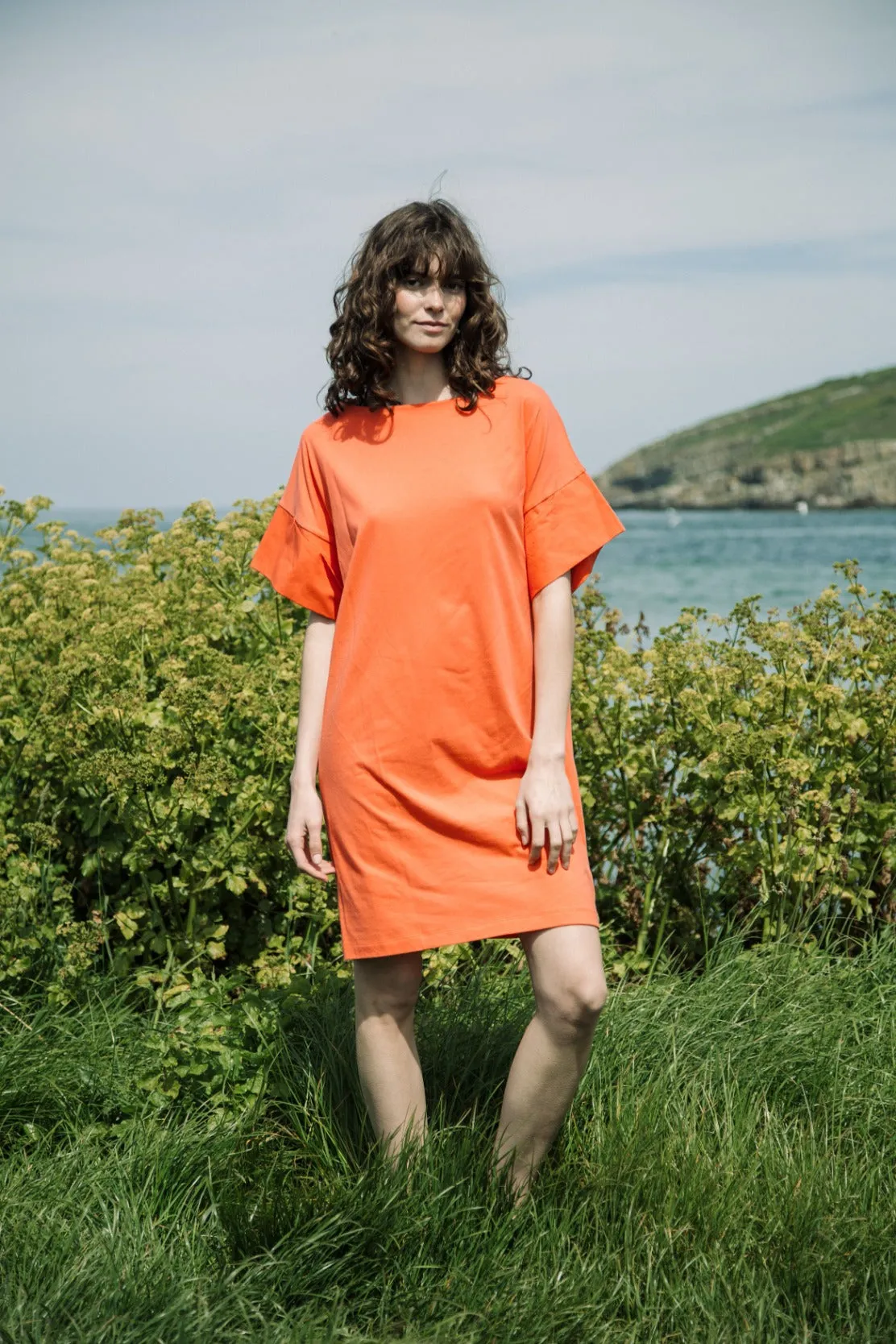 Toba Organic Cotton Dress in Coral